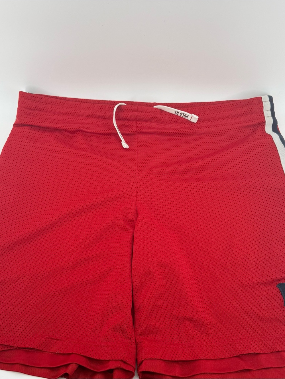 Vintage Polo Jeans 1990s 67 Mesh Mens Large Basketball Shorts Red Rare